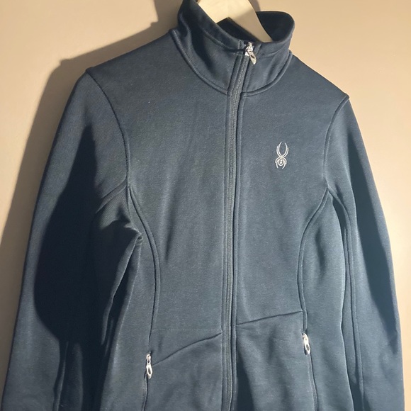 Spyder core sweater black full zip jacket. Beautiful jacket, fits like a medium - Picture 4 of 10